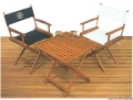 Sedia teak imbottita blu 