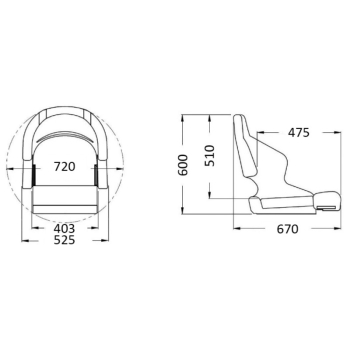 Sedile guida H52 sfoderato 