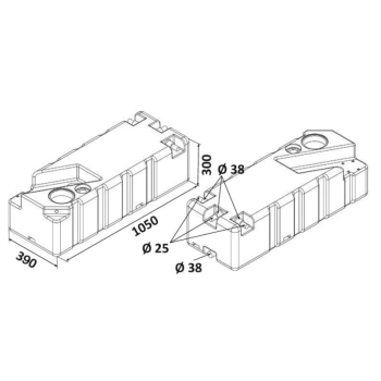 Serbatoio acque nere con maceratore 12V 91 Lt 