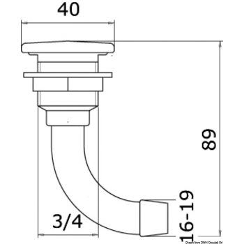 Sfiato flush 90° 16 mm 