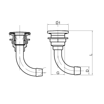 Sfiato incasso curvo pg. Ø mm.19