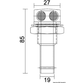 Sfiato inox 19 mm dritto 