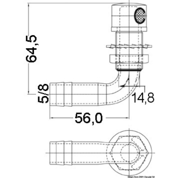 Sfiato inox 90° 16 mm 