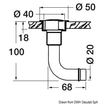 Sfiato ottone cromato 16 mm 90° sinistro 