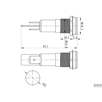 Spia led 12mm verde