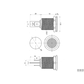 Spia led 19mm giallo<