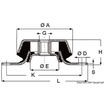 Supporto antivibrante inox 600 kg 