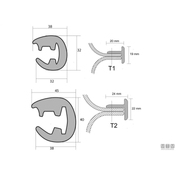 Supporto profilo t1-2m