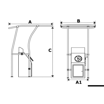 T-Top Alluminio retrattile 1,40 X 1,70 mt 