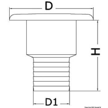 Tappo per rifornimento dritto Fuel 38 mm 