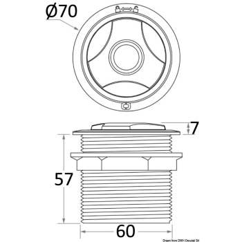 Tasto windlass a incasso 