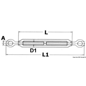 Tenditore inox 2 occhi 10 mm 