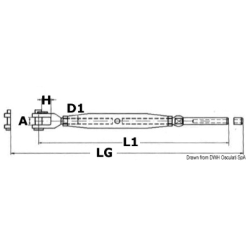 Tenditore inox a pressare 14 mm 