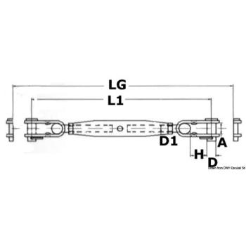 Tenditori inox 8 mm due forcelle snodate 