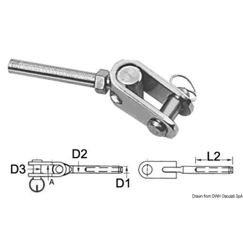 Termin. inox forc.snod. Ø 3mm 