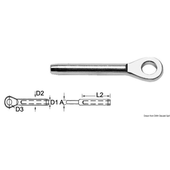 Termin. inox forc.snod. Ø 3mm 