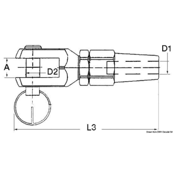 Terminale inox forcella Ø 10 mm 