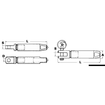 Terminale inox per Parafil forcella Ø 7 mm 