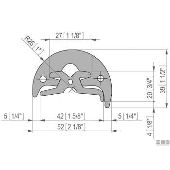 Terminale profili radial 52/65 bianco 