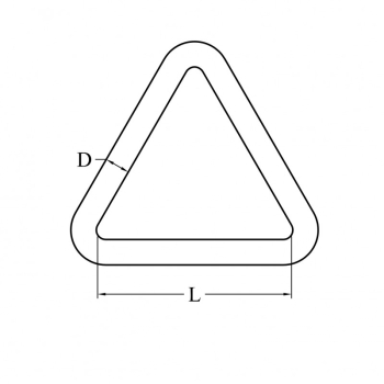 Triangolo inox 316 Ø mm.6x40