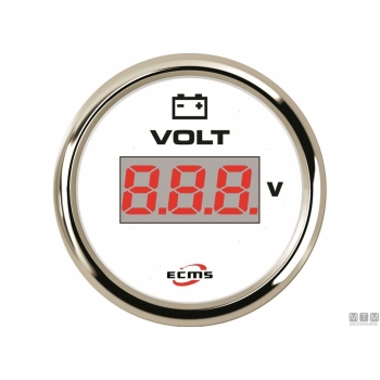 Voltmetro 8-32v white chrome< 