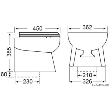 WC Silent Elegant 12 V posteriore dritto 